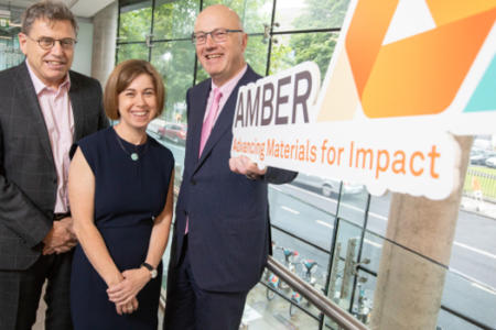 Prof. Mick Morris and Dr. Lorraine Byrne, AMBER; and Prof Mark Ferguson, Science Foundation Ireland