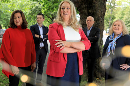 Una Fitzpatrick, Director Technology Ireland (front); Marie Treacy, EY Ireland; Jonathan Hyland, Workhuman and Chair of Technology Ireland; David Byrne, Enterprise Ireland; Lorna Martyn, Fidelity Investments