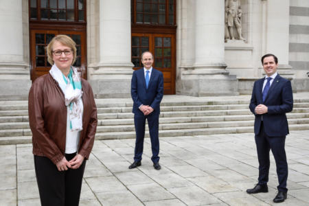 Chris Byrne, Workday; An Taoiseach Micheal Martin; and Martin Shanahan, IDA