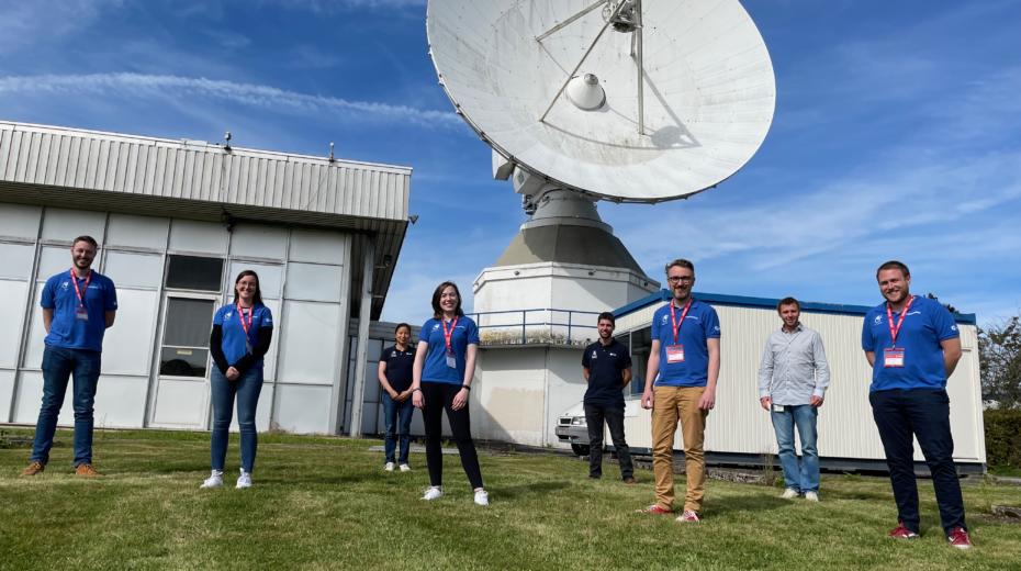 Ireland’s Eirsat-1 team with ESA staff at the ESA Education Centre in Redu, Begium