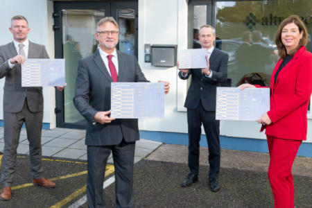 Frank Smyth & William Oppermann, Pilot Photonics; Leo Clancy, Enterprise Ireland; and Denise Sidhu, Kernel Capital