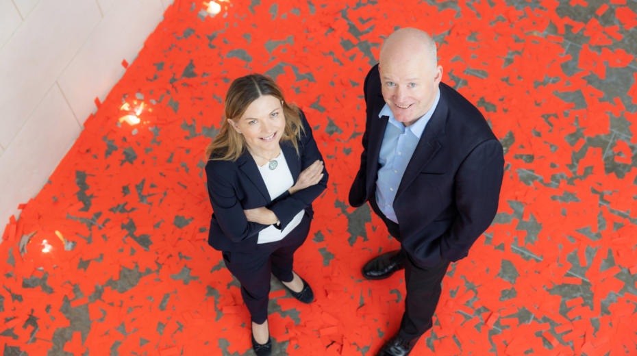 Amanda Nelson, Vodafone Ireland with Tony Hanway, Virgin Media Ireland. Pic: Naoise Culhane