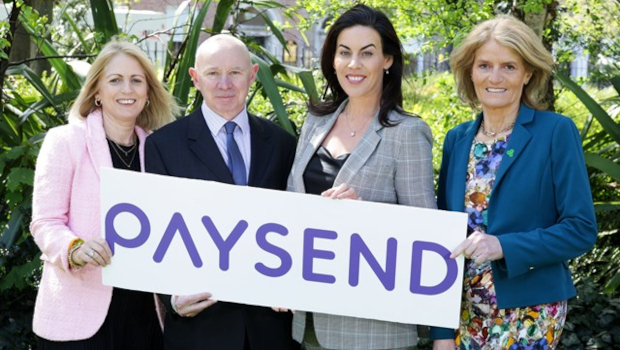 Céline Singleton and Ronald Millar, Paysend; Minister of State at the Department of Finance Jennifer Carroll MacNeill; and Mary Buckley, IDA Ireland