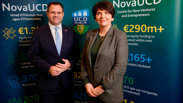 Minister of State for Business, Employment & Retail Neale Richmond with Prof Orla Feely, UCD