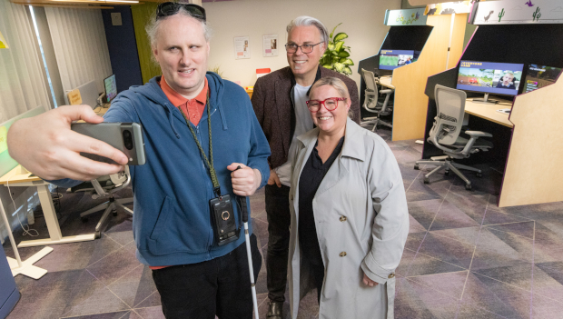 Declan Meenagh, Fighting Blindness; Christopher Patnoe, Google; and Rachel Rooney, Ringsend Community Services Forum
