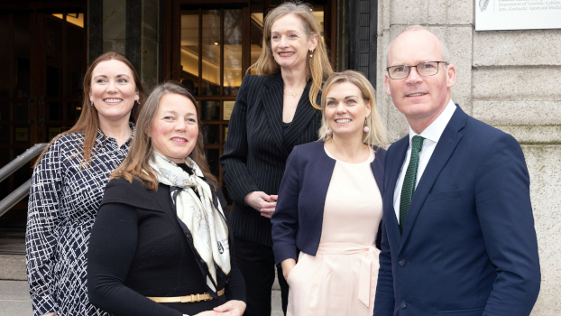 Pictured: Melissa O'Connor, IDA Ireland; Michelle Olmstead, Trinity College Dublin; Marina Donohoe, Enterprise Ireland; Nessa McEniff, The Learnovate Centre; Simon Coveney, Minister for Enterprise, Trade & Employment