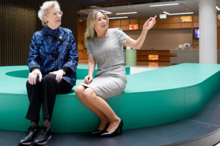 Former President of Ireland Mary Robinson, Chair of the Elders and former UN High Commissioner for Human Rights and Susan Moss, TikTok