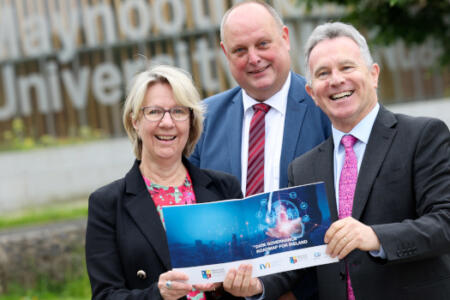 Pictured: Prof Eeva Leinonen, Maynooth University; and Professor Markus Helfert, IVI; and Minister of State at the Department of Foreign Affairs Sean Fleming