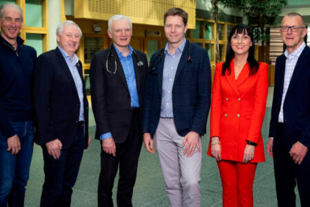 Mark Cooney, Connect; Prof Martin Curley, Maynooth University and Innovation Value Institute; Prof Sean Gaine and Dr Brian McCullagh, Mater Misericordiae University Hospital; Lisa Wallace, Johnson & Johnson Innovative Medicine; and Richard Wyatt Haines, Health & Care Innovations