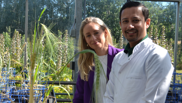 Dr Ruth Freeman, SFI, with Pathway awardee, Dr Sujit Jung Karki, UCD School of Agriculture & Food Science