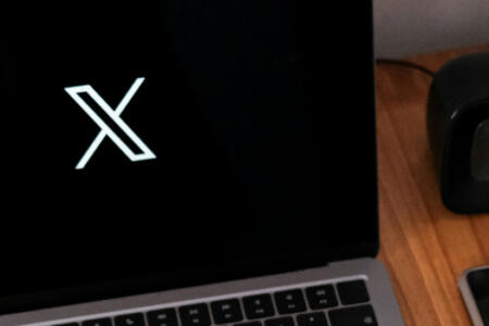 X on a laptop