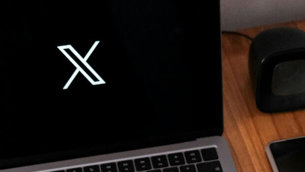 X on a laptop