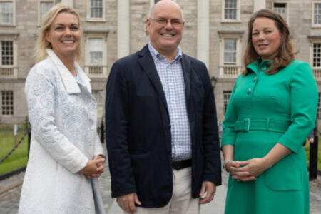 Pictured: Nessa McEniff, Learnovate; Dr Daniel Malan, IntegrityIQ; and Michelle Olmstead, Trinity Innovation & Enterprise