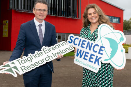 Minister for Further & Higher Education, Research, Innovation and Science, Patrick O’Donovan with Rebecca Wilson, Research Ireland