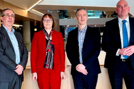 Pictured: Trevor Fitzpatrick and Sharon Donnery, Central Bank of Ireland; Prof James Gleeson, University of Limerick; Prof Noel O'Connor, Insight