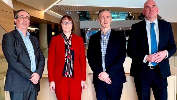 Pictured: Trevor Fitzpatrick and Sharon Donnery, Central Bank of Ireland; Prof James Gleeson, University of Limerick; Prof Noel O'Connor, Insight