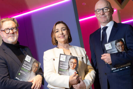 Pictured: Dr Kevin Marshall, Microsoft; Maire Hunt, Technology Ireland Digital Skillnet; and Lorcan Malone, Analytics Institute