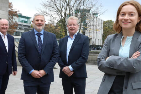 Pictured: Nick Connors, Tekenable; Prof Anthony Ventresque, TCD; Peter Rose and Jane Slevin, Tekenable