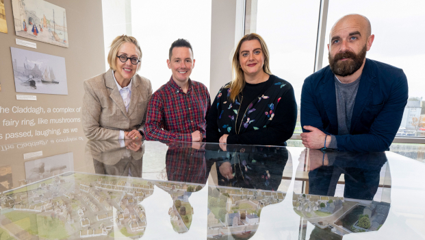 Pictured: Eithne Verling, Galway City Museum; Darren Muldoon and Laura Mackin, Liberty IT; and Damien Donnellan, Galway City Museum