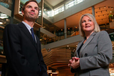 Pictured: Daire Cunningham, Spanish Point Technologies with Claire Hillis, Microsoft Ireland