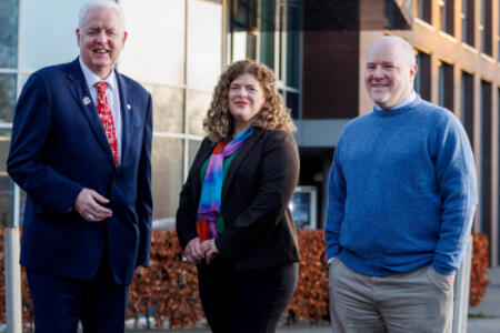 Pictured: Prof Mark Lawler, Queen's University Belfast, Prof Aedín Culhane, University of Limerick; and Associate Professor Paul Nagy, Johns Hopkins University, USA