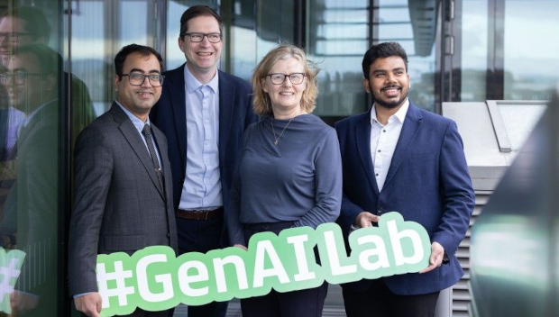 Pictured: Dr Ashish Jha, Trinity Business School and ADAPT Centre; Jamie Cudden, Dublin City Council; Yvonne C. Kelly, Dublin City Council; and Dr Khizer Biyabani, Adapt