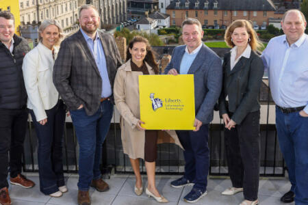 Pictured: Monica Caldas (centre), Liberty Mutual Insurance; Sam Mawhinney, Lynsey O’Neill, Brian Craig, Tony Marron, Emma Mullan, and Jonathan White, Liberty IT